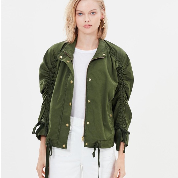 J.CREW Ruched Sleeve Field Utility Military Jacket - Picture 2 of 14